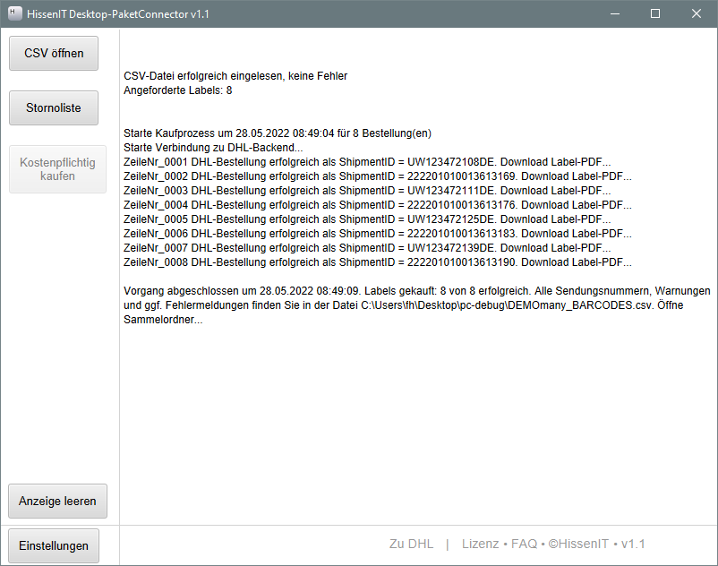 DHL CSV Upload - DHL CSV Upload -