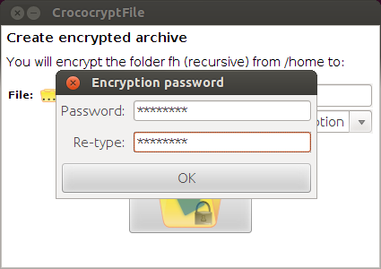 CrococryptFile Linux Encrypt GUI password
