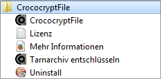 CrococryptFile: Windows-Startmenü
