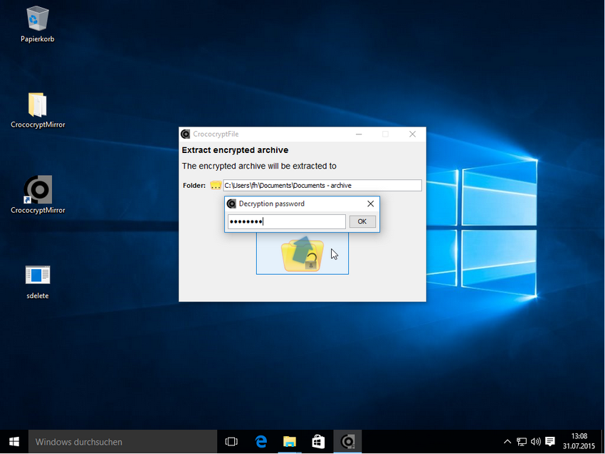 CrococryptFile Windows10 Decrypt cloaked