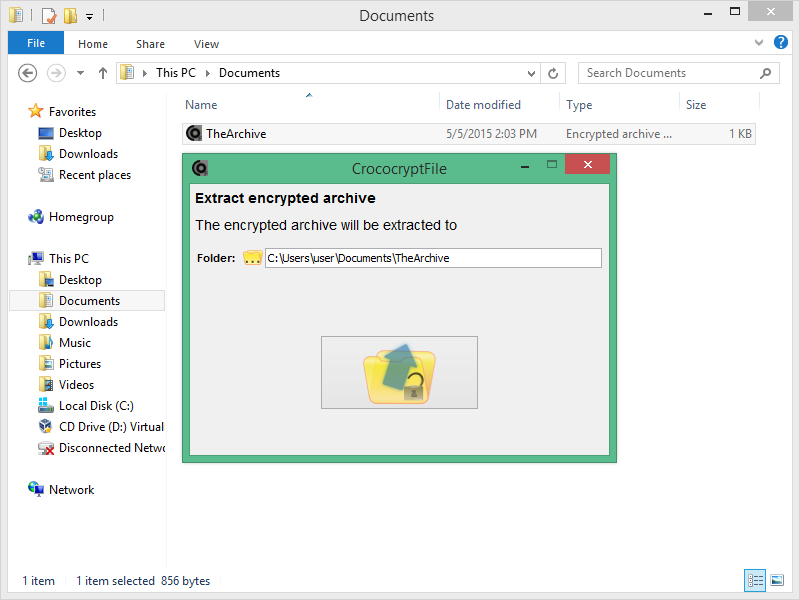 CrococryptFile Windows8 Decrypt GUI