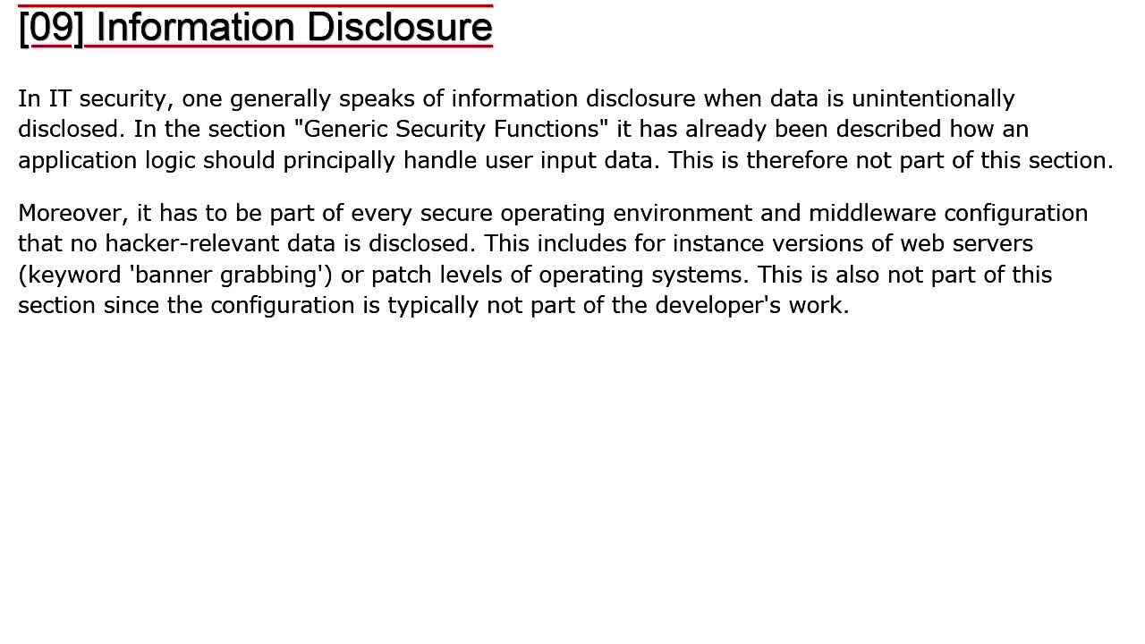 Information Disclosure