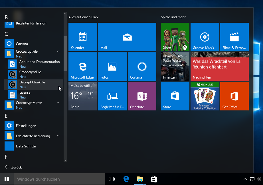 CrococryptFile Windows10 Decrypt cloaked