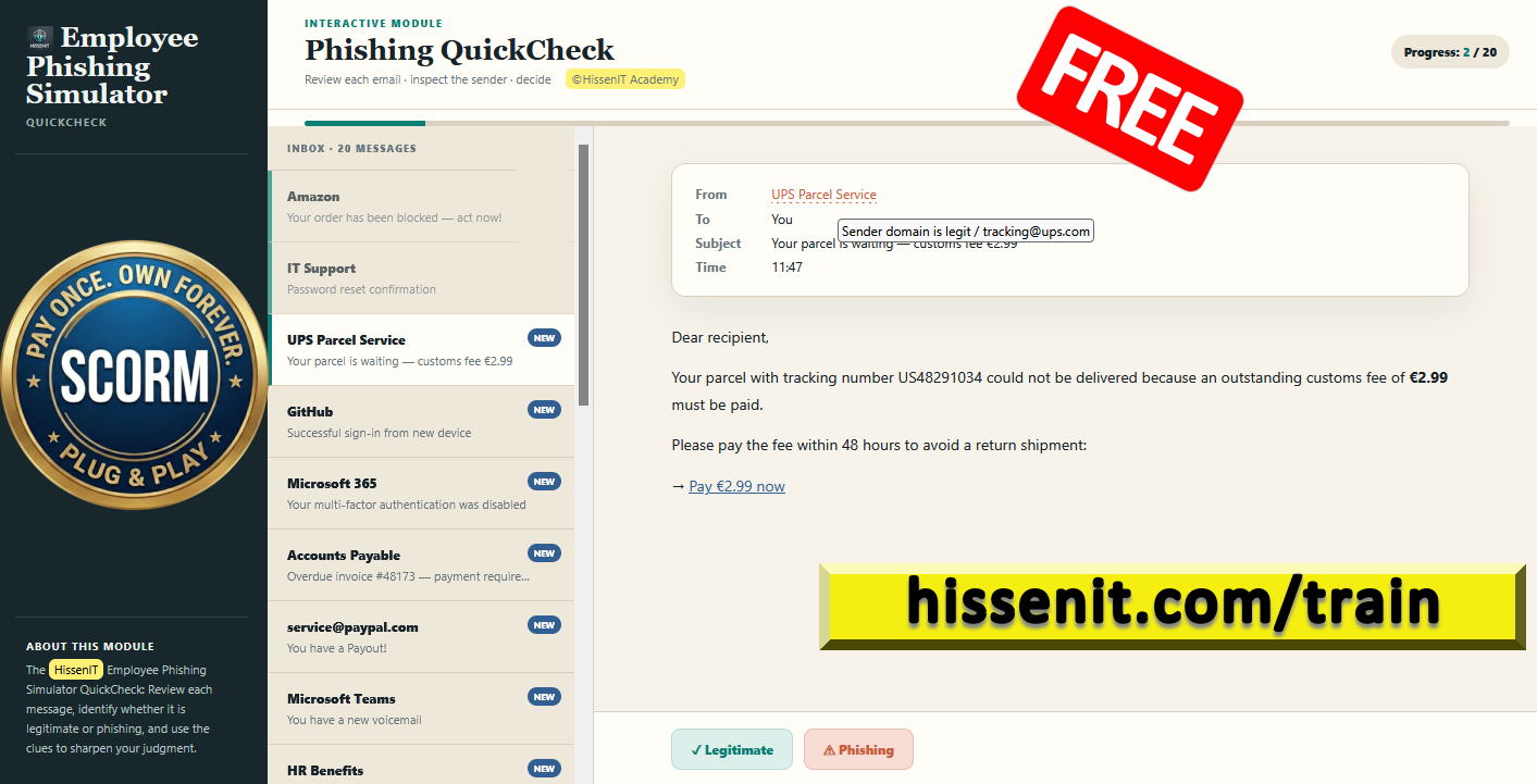 Phishing Simulator QuickCheck Demo
